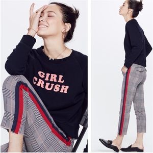 MOTHER The Shaker Prep Fray Plaid Racing Trousers